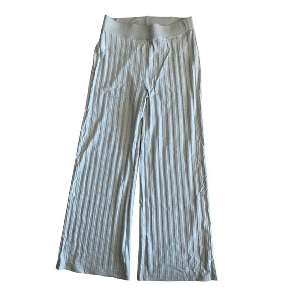 NWT Jonathan Simkhai Womens Blue Celia Everyday Rib Cropped Wide Leg Pant Large - Picture 6 of 7